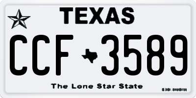TX license plate CCF3589