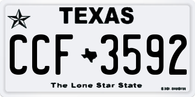TX license plate CCF3592