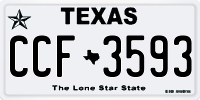 TX license plate CCF3593