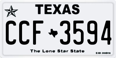 TX license plate CCF3594