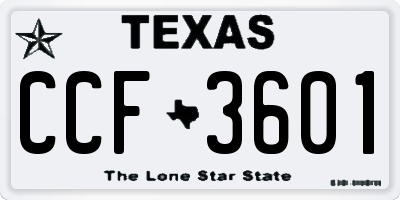TX license plate CCF3601