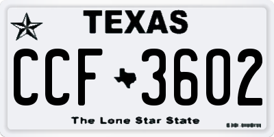 TX license plate CCF3602