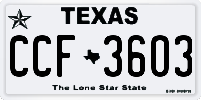 TX license plate CCF3603