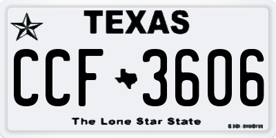 TX license plate CCF3606