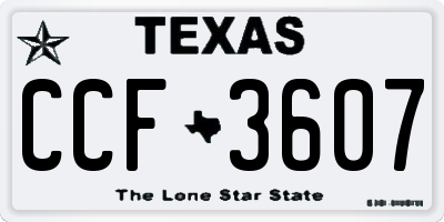 TX license plate CCF3607