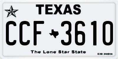TX license plate CCF3610