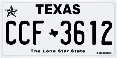 TX license plate CCF3612