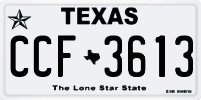 TX license plate CCF3613