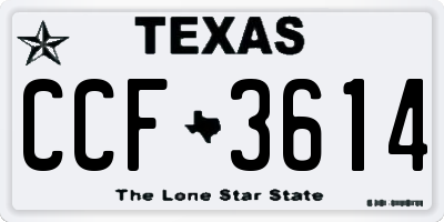 TX license plate CCF3614