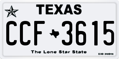 TX license plate CCF3615
