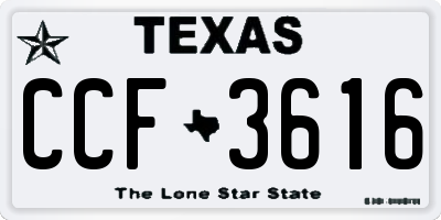 TX license plate CCF3616