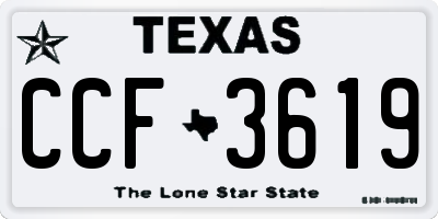 TX license plate CCF3619