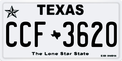 TX license plate CCF3620