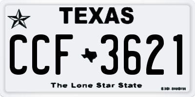 TX license plate CCF3621