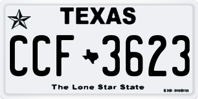 TX license plate CCF3623