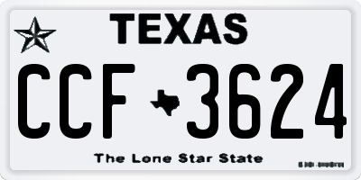 TX license plate CCF3624