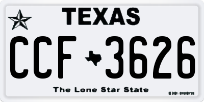TX license plate CCF3626