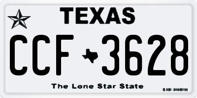 TX license plate CCF3628