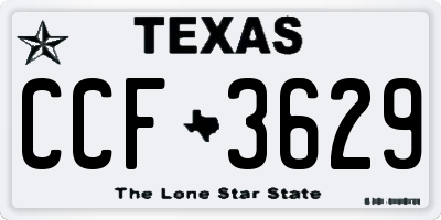 TX license plate CCF3629