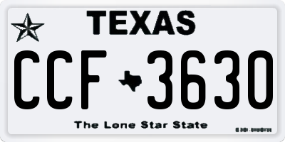 TX license plate CCF3630
