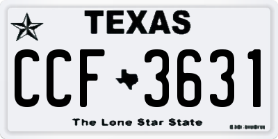 TX license plate CCF3631
