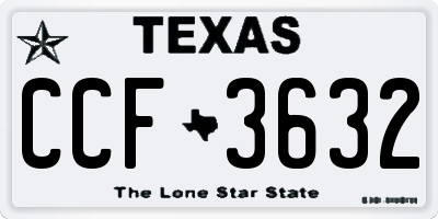 TX license plate CCF3632