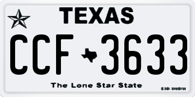 TX license plate CCF3633