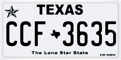 TX license plate CCF3635