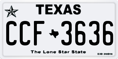 TX license plate CCF3636