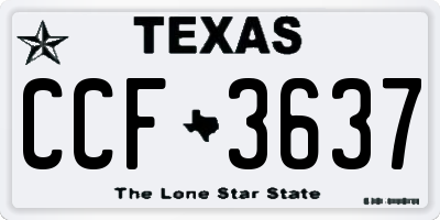 TX license plate CCF3637