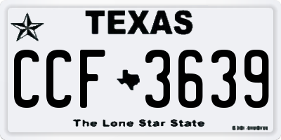 TX license plate CCF3639
