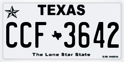 TX license plate CCF3642