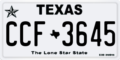TX license plate CCF3645