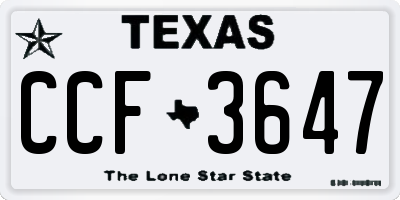 TX license plate CCF3647