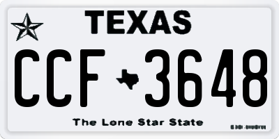 TX license plate CCF3648