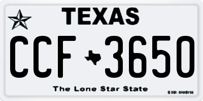 TX license plate CCF3650