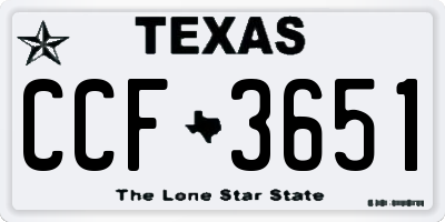 TX license plate CCF3651