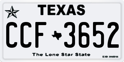 TX license plate CCF3652