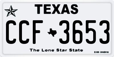 TX license plate CCF3653