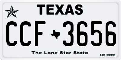 TX license plate CCF3656