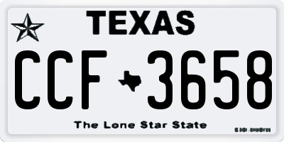 TX license plate CCF3658