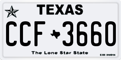TX license plate CCF3660