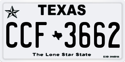 TX license plate CCF3662