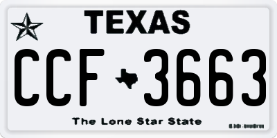 TX license plate CCF3663