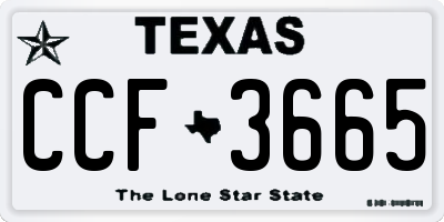 TX license plate CCF3665