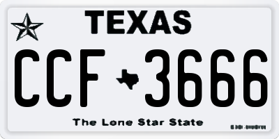 TX license plate CCF3666