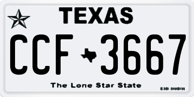 TX license plate CCF3667