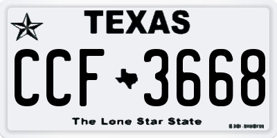 TX license plate CCF3668