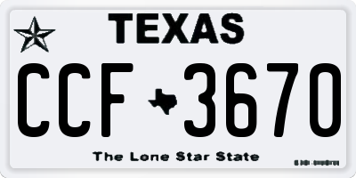 TX license plate CCF3670