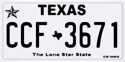 TX license plate CCF3671
